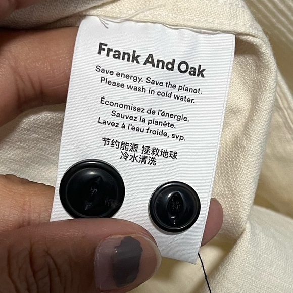 Frank And Oak Men’s Corduroy Overshirt Jacket- L - Cream Casual Utility Style - Picture 15 of 16